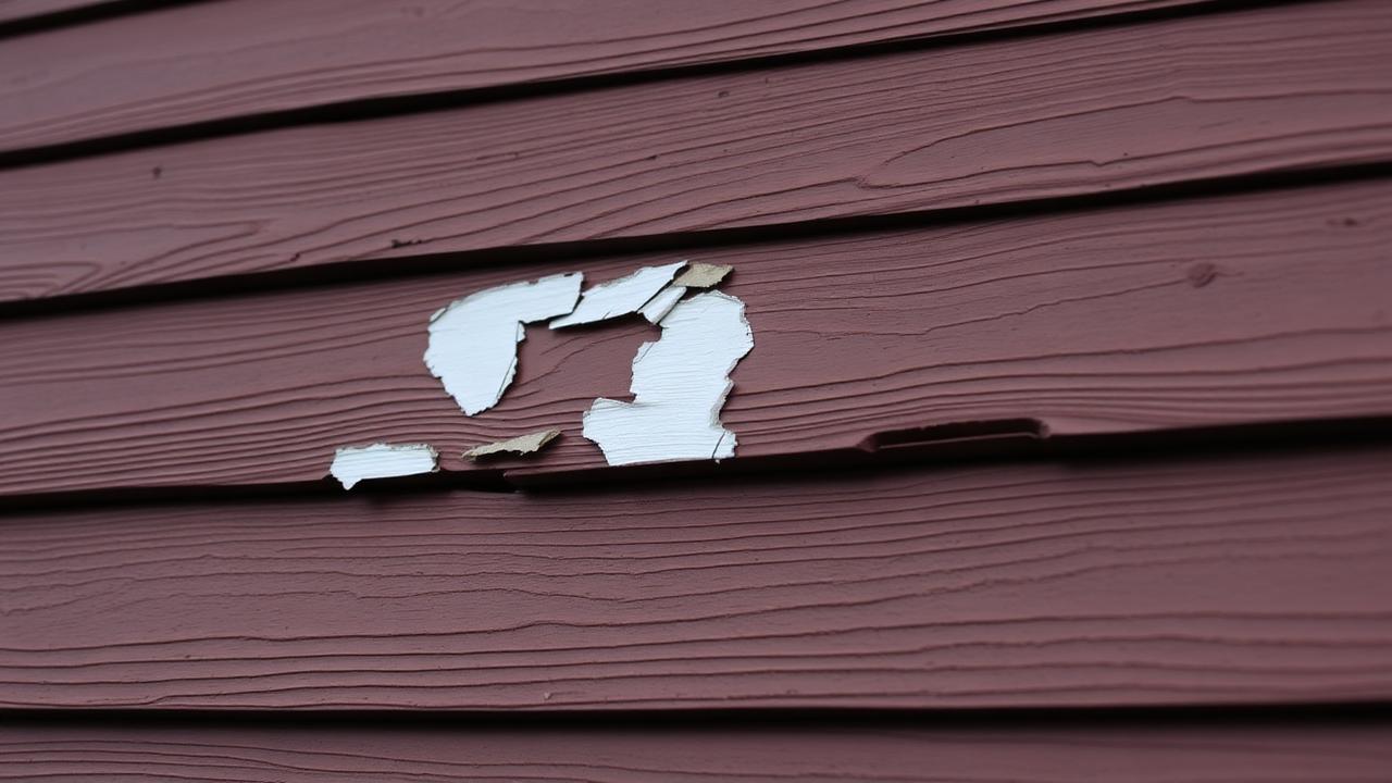 Peeling exterior paint on a Bothell home before fall rain